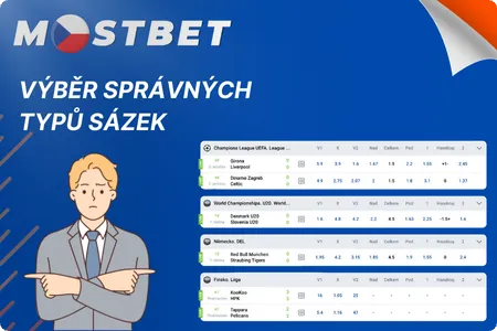 Výběr správných typů sázek na Mostbet